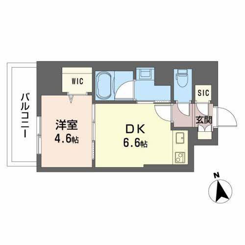 サザンクレストなんば南(1DK/3階)の間取り写真