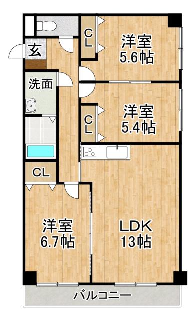 サルイオビヒロ(3LDK/8階)の間取り写真