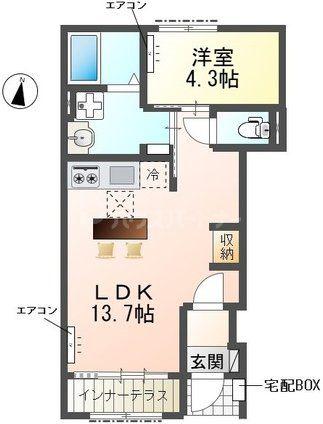 野々下1丁目アパート(1LDK/1階)の間取り写真