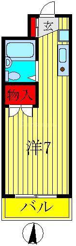 オーキスビル(ワンルーム/4階)の間取り写真