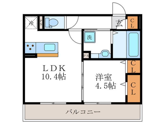 ラ カーザ セレーナ(1LDK/1階)の間取り写真