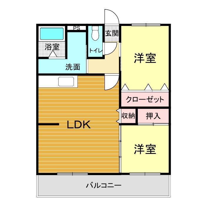 パークマンション西京(2LDK/3階)の間取り写真