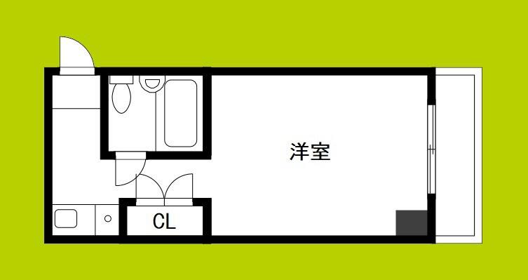 グランシャトー橘(ワンルーム/5階)の間取り写真