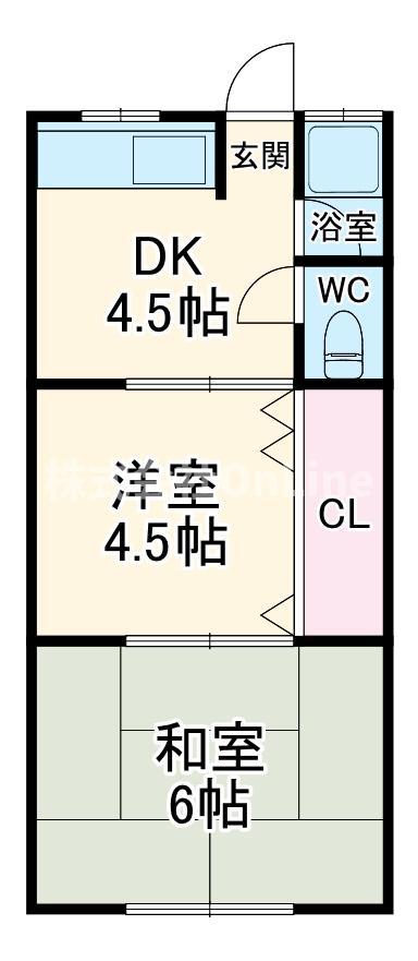 新宝ハウス(2K/3階)の間取り写真