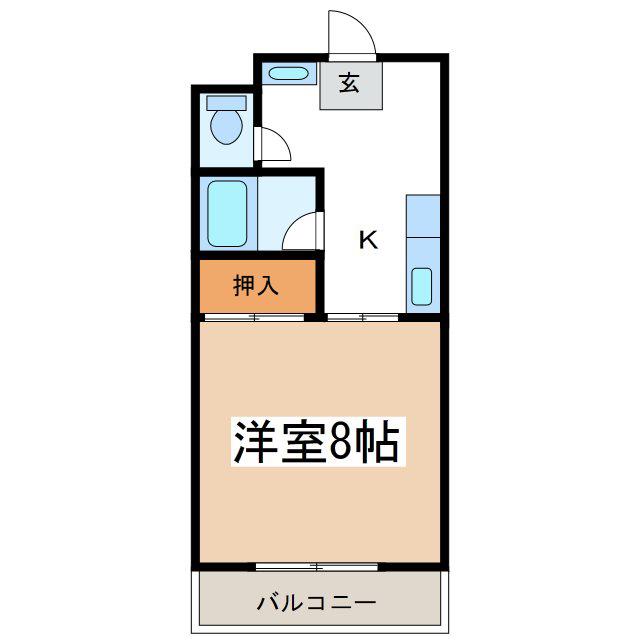 龍上館ハイツ(1K/3階)の間取り写真