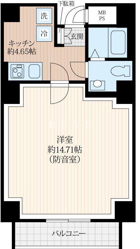 日本橋GRIT(1K/8階)の間取り写真