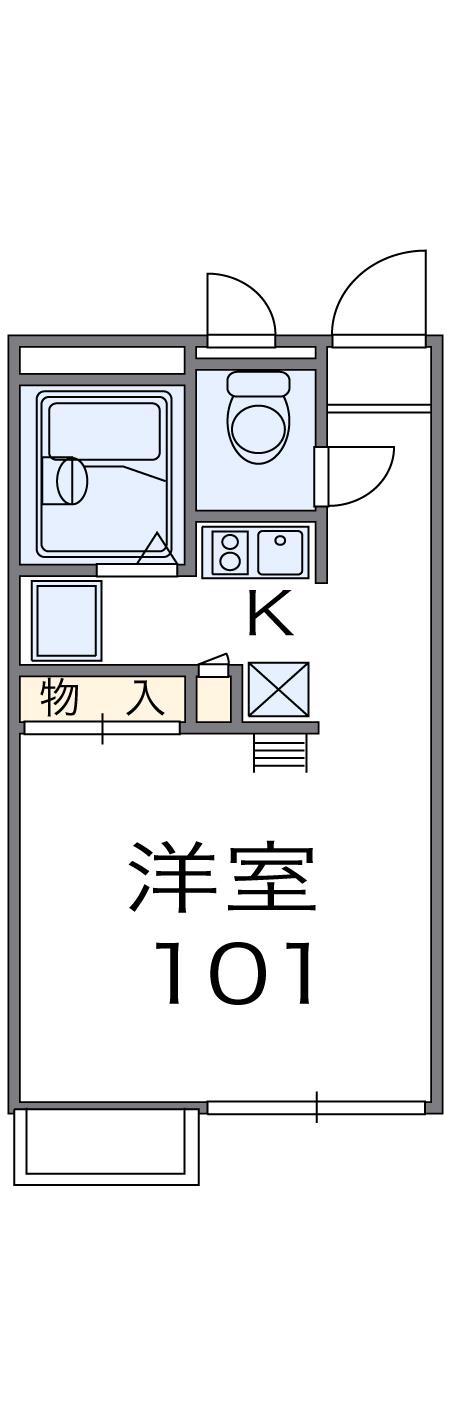 レオパレスアドミラクレール(1K/2階)の間取り写真