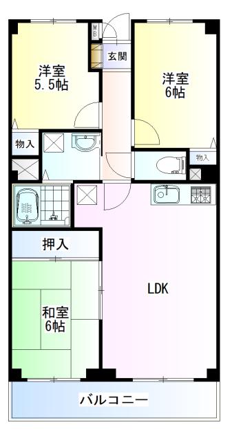 サンメイツK(3LDK/2階)の間取り写真