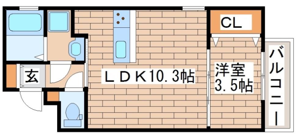 パロス明石イースト(1LDK/3階)の間取り写真
