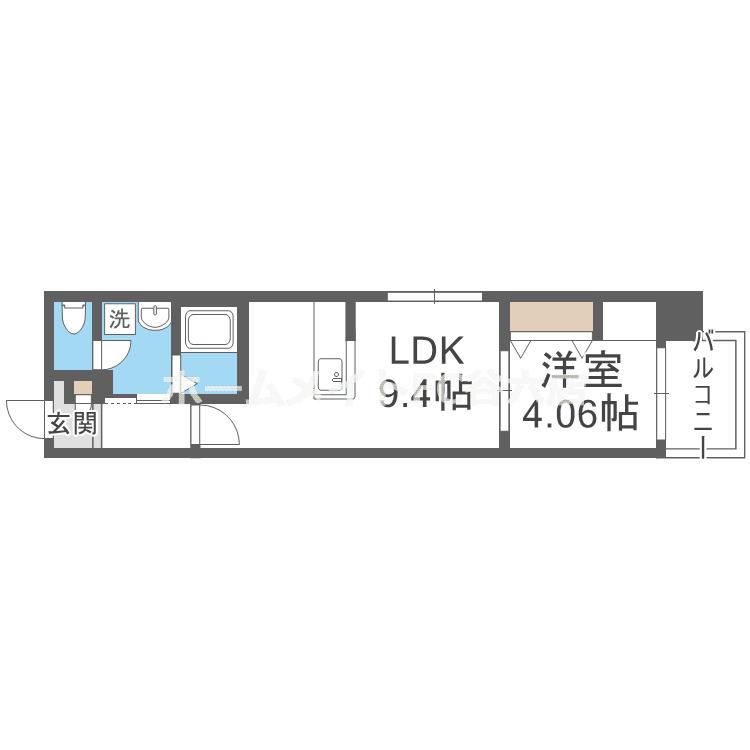 V-GRACE AKAGAWA(1LDK/4階)の間取り写真