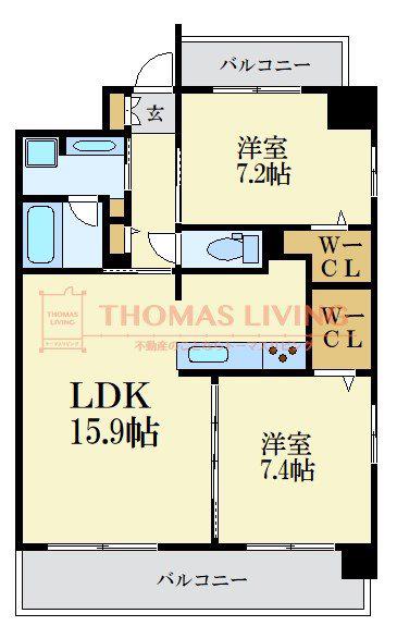 プランドール赤坂(2LDK/5階)の間取り写真