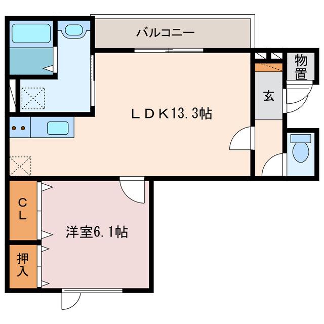 SHALOM III(1LDK/1階)の間取り写真