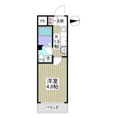 エクサンプロヴァンス(1K/1階)の間取り写真