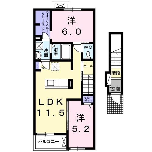 エテルノ II(2LDK/2階)の間取り写真