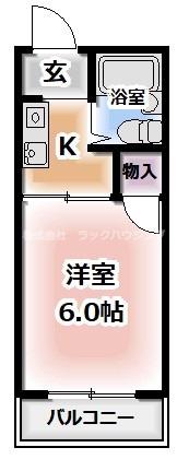 プチメゾン萱島(1K/2階)の間取り写真