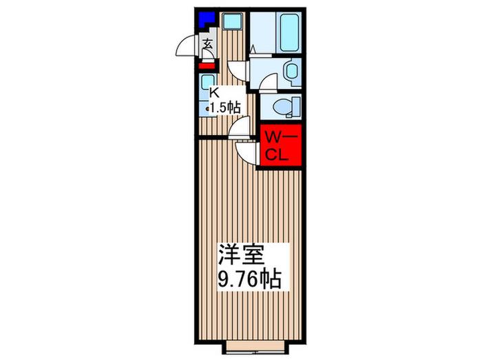IXOアヴニール(1K/1階)の間取り写真