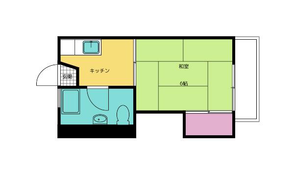 美坂コーポ(1K/3階)の間取り写真