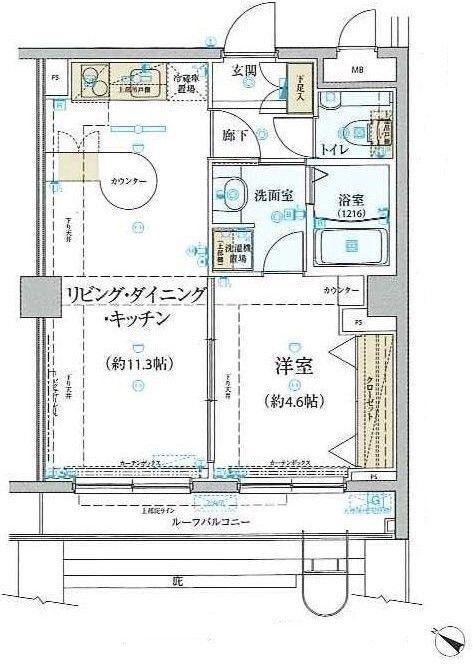 リヴシティ関内(1LDK/8階)の間取り写真