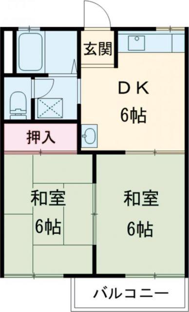 グリーンハイツ双葉(2DK/1階)の間取り写真