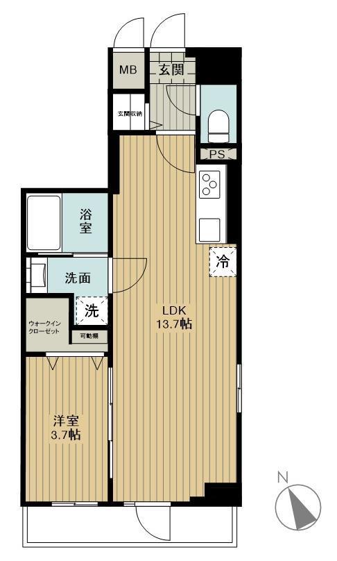 CASA BH(1LDK/2階)の間取り写真