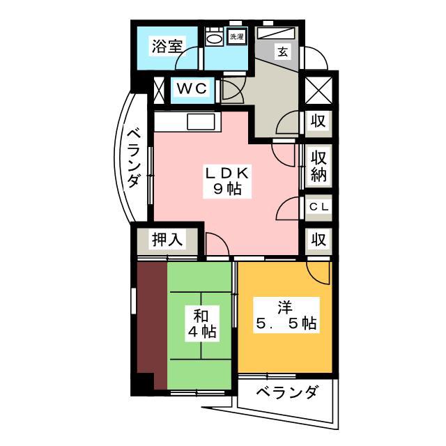 J-POT(2LDK/2階)の間取り写真