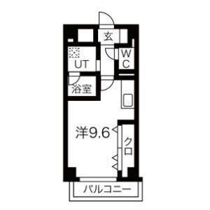 グリューネ白山(1K/7階)の間取り写真
