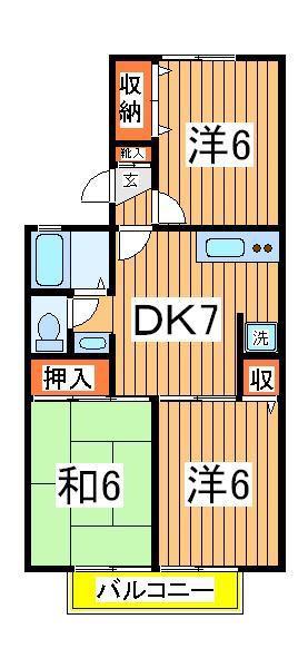 メゾン駒木A(3DK/1階)の間取り写真
