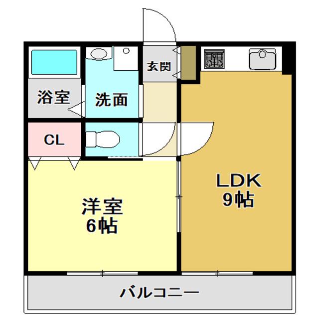 パールハイツ(1LDK/4階)の間取り写真