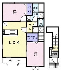 エテルノベルル II(2LDK/2階)の間取り写真