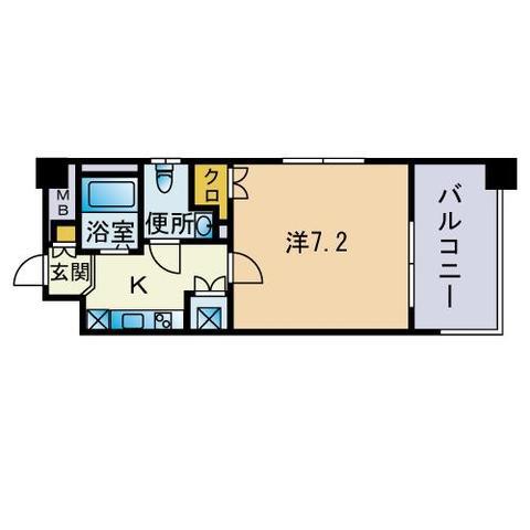 アーバンフラッツ天神東II(1K/3階)の間取り写真