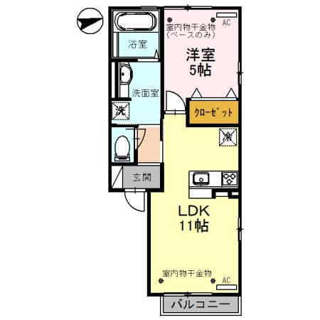 ARTE(1LDK/2階)の間取り写真