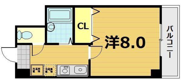 グッドライフ南草津I(1K/4階)の間取り写真