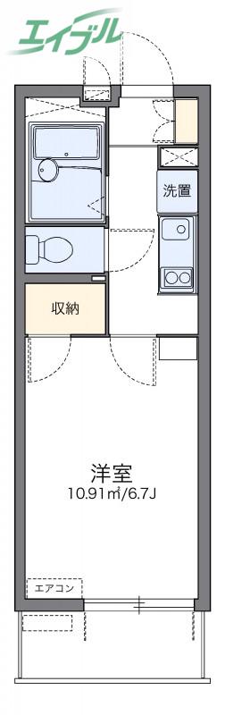 レオパレス凛凛(1K/4階)の間取り写真