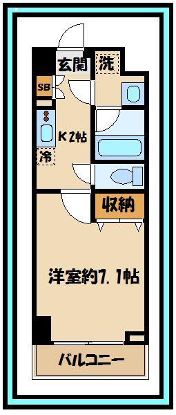 ステージグランデ生田駅前(1K/B1階)の間取り写真