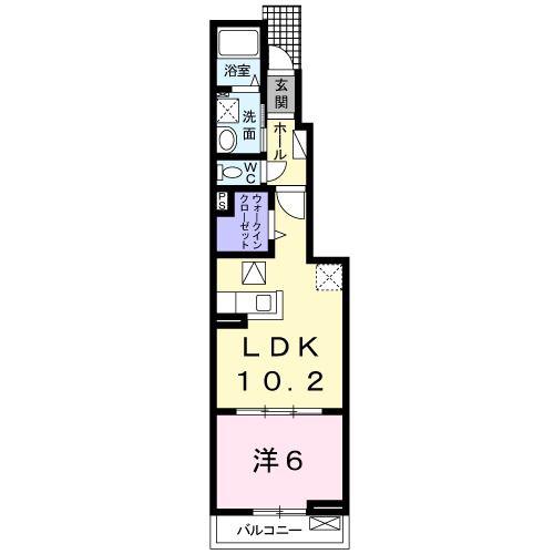 ラ・ルーチェ(1LDK/1階)の間取り写真