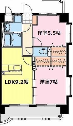 PRENDER青葉(2LDK/7階)の間取り写真