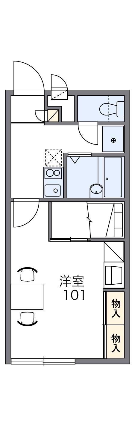 レオパレススマイル 8(1K/2階)の間取り写真