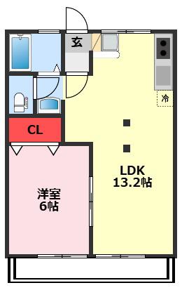 天王台KAORU(1LDK/2階)の間取り写真