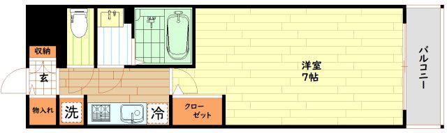 スプランティッド難波サウス(1K/6階)の間取り写真