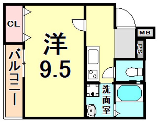 フジパレス立花駅南1番館(1K/2階)の間取り写真