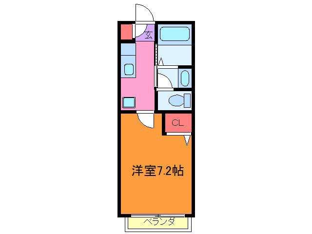 グレイスコート取手(1K/1階)の間取り写真