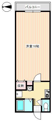 ハイブリッドI(1K/2階)の間取り写真