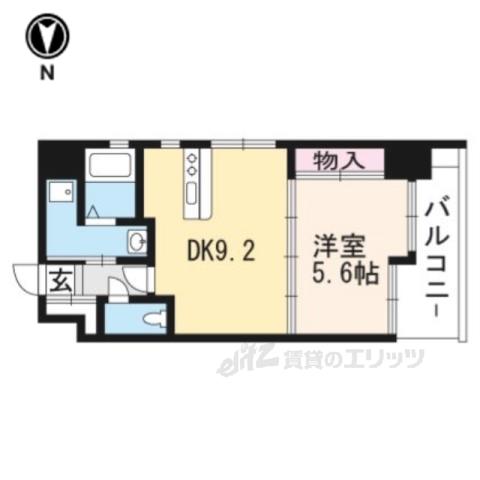  シルエラ御所南(1LDK/6階)の間取り写真