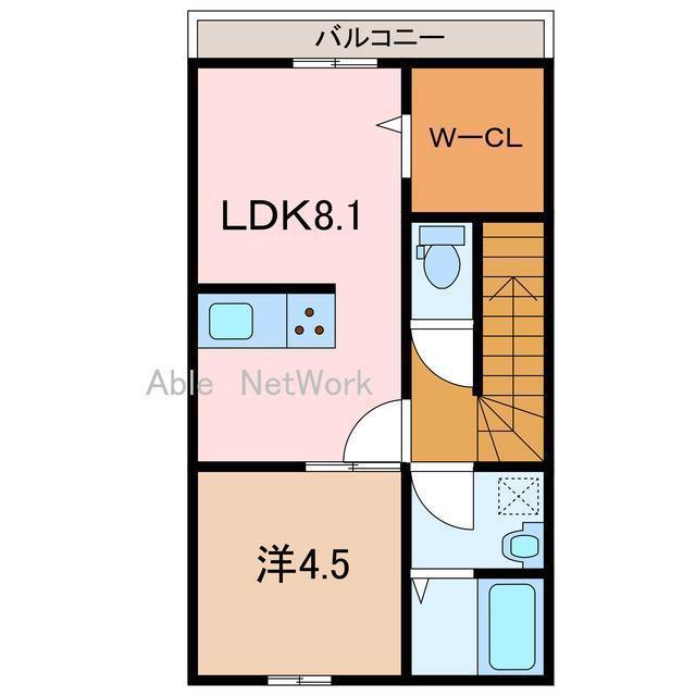 EARLS COURT下泉(1LDK/2階)の間取り写真