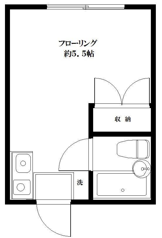 クレメント千歳船橋(ワンルーム/2階)の間取り写真
