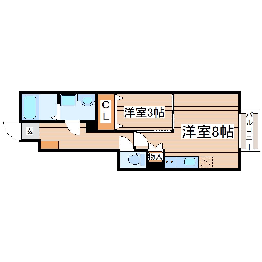 アンセル小田原(1LDK/1階)の間取り写真