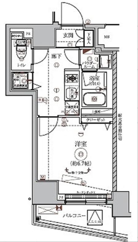 RELUXIA東向島II(1K/10階)の間取り写真