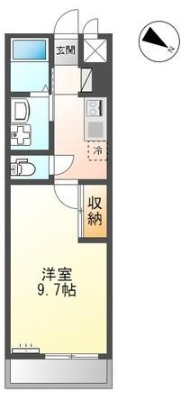 クレシア(1K/2階)の間取り写真