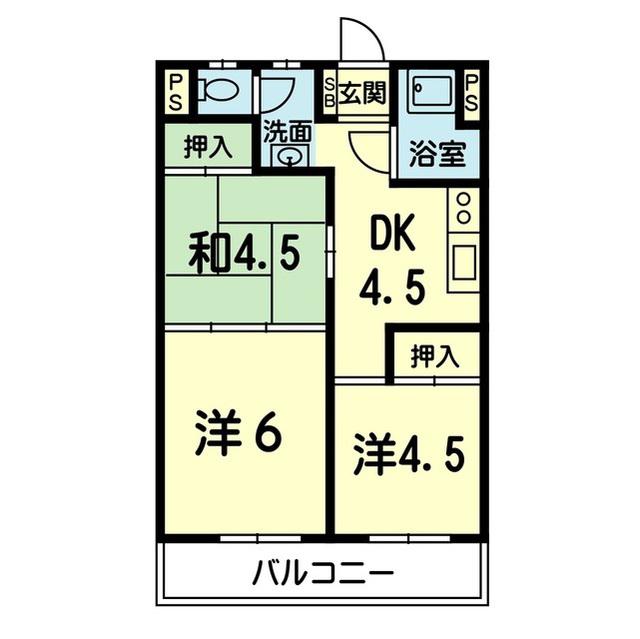 アメニティL(3DK/5階)の間取り写真