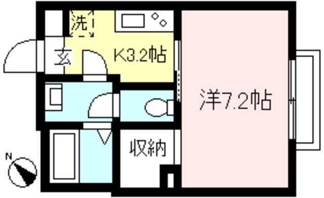 SHA-MAISONWISTERIAII(1K/2階)の間取り写真